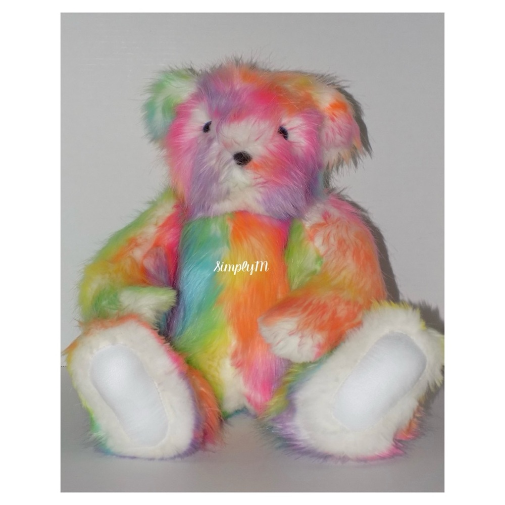 Large 20 inch Rainbow Tie-Dye Vermont Teddy Bear